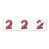 Silly Number 2 red cutout Stickers