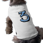 Silly Number 3 blue Dog T-shirt
