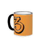 Silly Number 3 orange Mug