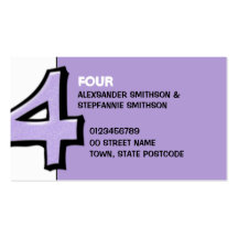 Silly Number 4 lavender Business Card