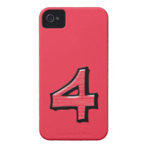 Silly Number 4 red iPhone 4/4S Case-Mate Case-mate Iphone 4 Cases