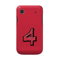 Silly Number 4 red Samsung Galaxy S Case