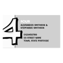 Silly Number 4 white Business Card