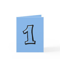 Silly Numbers 1 blue Note Card