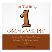Silly Numbers 1 chocolate Birthday Invitation
