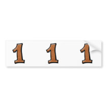 Silly Numbers 1 chocolate cutout Stickers Bumper Sticker