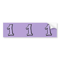 Silly Numbers 1 lavender cutout Stickers Bumper Stickers