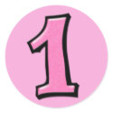 Silly Numbers 1 pink Sticker
