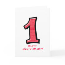 Silly Numbers 1 red Anniversary Card