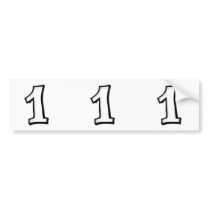 Silly Numbers 1 white cutout Stickers