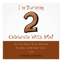 Silly Numbers 2 chocolate Birthday Invitation