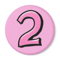 Silly Numbers 2 pink  Magnet