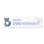 Silly Numbers 3 blue Anniversary Bumper Sticker