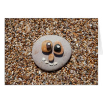 Silly Pebble Face Greeting Card