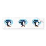 silly penguin with big sunglasses bumper sticker