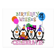 Silly Penguins 4th Birthday T-shirts and Gifts Postcard