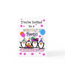 Silly Penguins Birthday Cards and Invitations