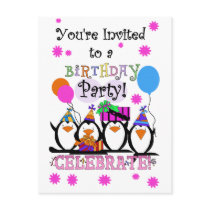 Silly Penguins Birthday Cards and Invitations