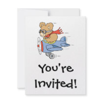 Silly Pilot Bear Invitation