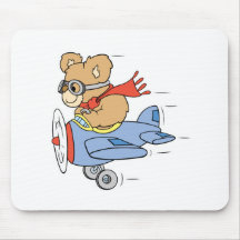 Silly Pilot Bear Mousemats