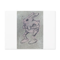 SILLY  PINK  BUNNY POSTCARD