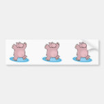 silly pink dancing hippo bumper sticker