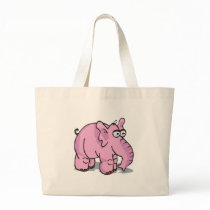 silly pink elephant canvas bag
