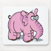 silly pink elephant mouse pad
