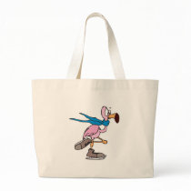 silly pink flamingo ice skating canvas bag