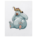 silly polar bear wearing an earflap hat custom flyer