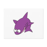 silly purple shark postcards