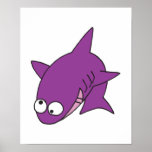 silly purple shark poster