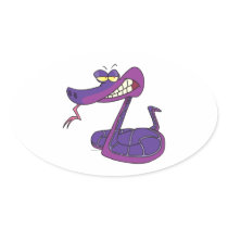 silly purple snake cartoon stickers
