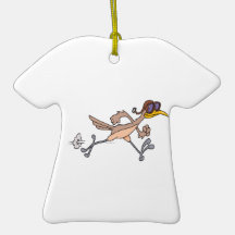 silly roadrunner bird cartoon christmas ornament