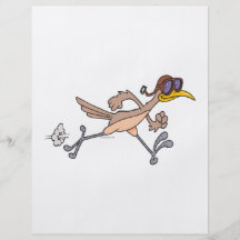 silly roadrunner bird cartoon full color flyer