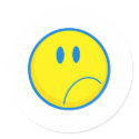 silly sad face smiley yellow and blue stickers