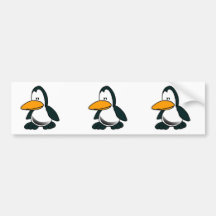 silly sad little penguin bumper stickers
