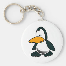 silly sad little penguin key chains