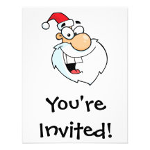 silly santa cartoon personalised invites