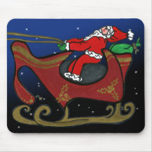 Silly Santa in His Sleigh Mouse Pad