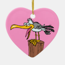 silly seagull cartoon christmas tree ornament