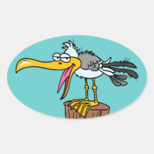 silly seagull cartoon stickers