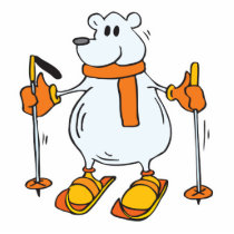 silly skiing polar bear cut outs