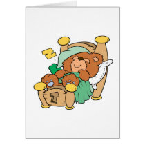 silly sleeping teddy bear design greeting card