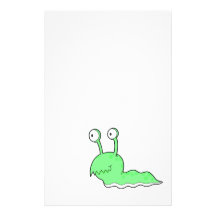 silly sluggy green monster customized stationery