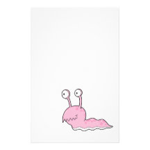 silly sluggy pink monster custom stationery