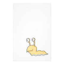 silly sluggy yellow monster stationery design