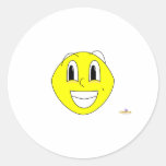Silly Smiling Lemon Round Sticker