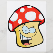 silly smiling mushroom toadstool cartoon character personalized flyer