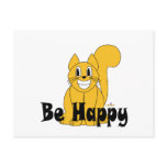 Silly Smiling Orange Cat Be Happy Post Card